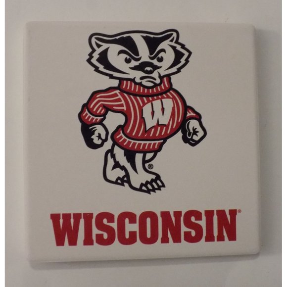 Wisconsin Badgers Ceramic Coasters 4 Piece Set College Football, Sports - Picture 5 of 6